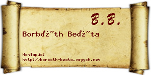 Borbáth Beáta névjegykártya